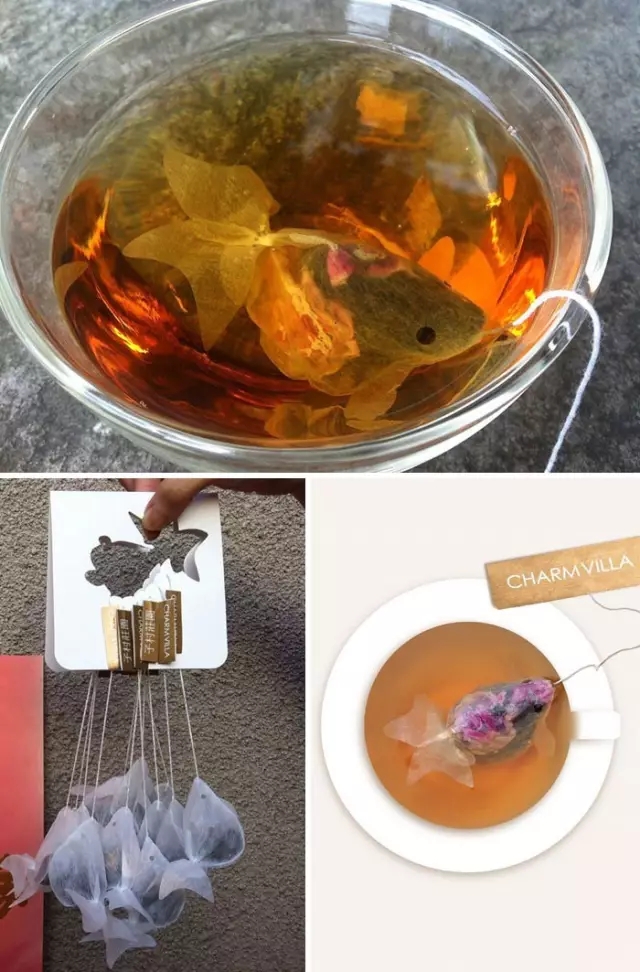 金魚(yú)茶包，泡水之后相似度更高